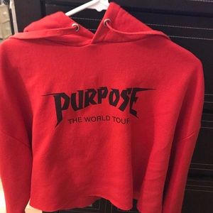 Justin Bieber purpose world tour crop sweatshirt